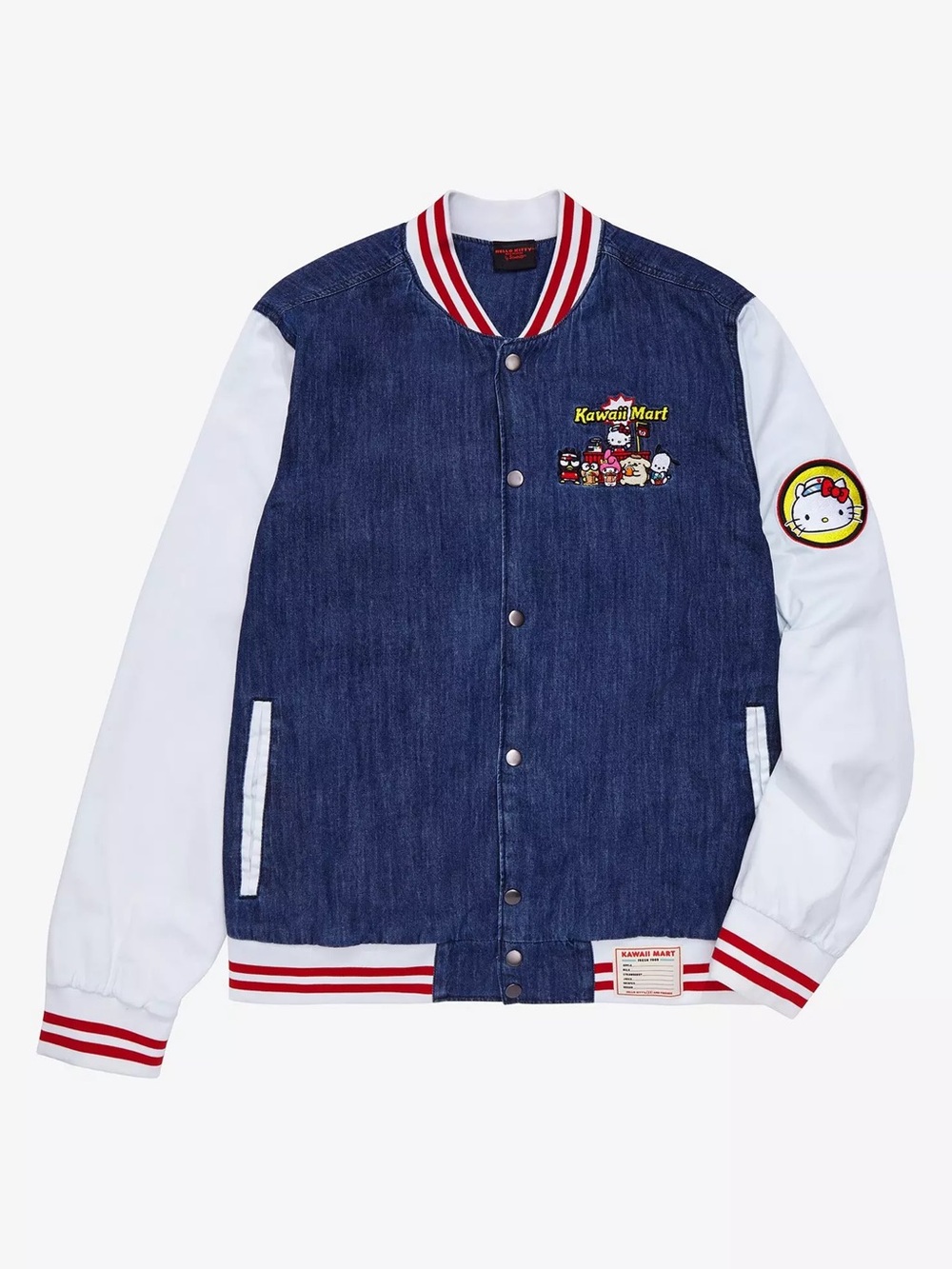 NWT Sanrio Kawaii Mart Denim Varsity Jacket Size XS